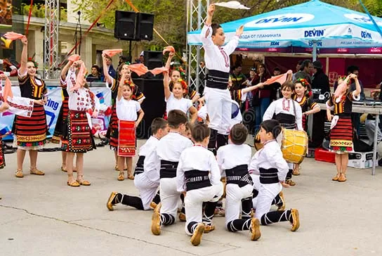 Lakatniche Bulgarian children's dance group presenting Bulgarian cultural heritage